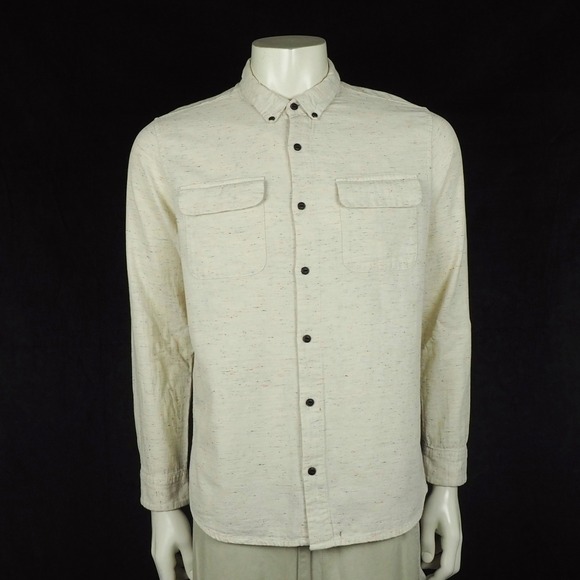 Roark Other - Roark Cassidy Flannel Button Down Shirt Mens Large Beige Classic Fit Lightweight